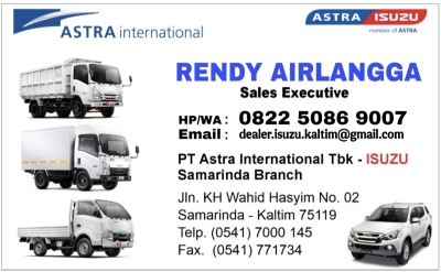kartu nama rendy airlangga astra isuzu samarinda