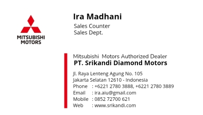 kartu nama ira mitsubishi mitsubishi srikandi