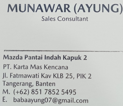 kartu nama ayung mazda