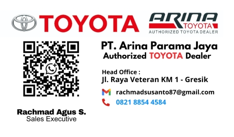 kartu nama rachmad agus s arina toyota gresik