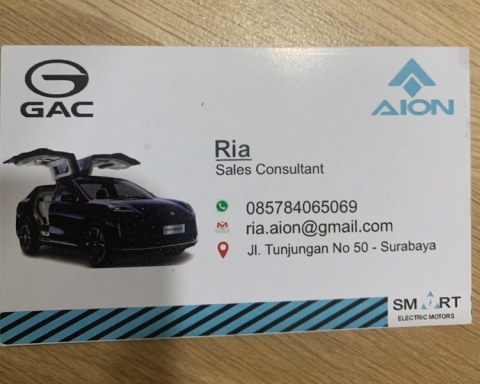 kartu nama ria aion smart tunjungan surabaya