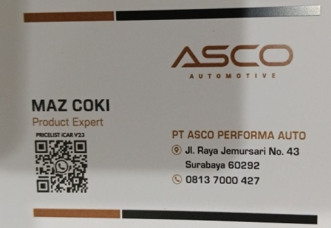 kartu nama coki asco icar surabaya