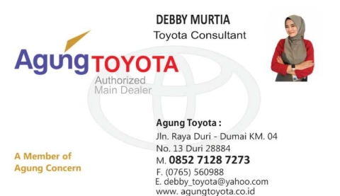 kartu nama debby murtia agung toyota duri