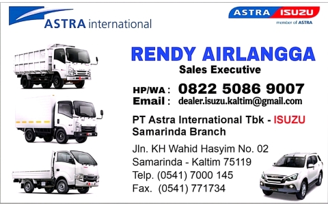 kartu nama rendy airlangga astra isuzu samarinda