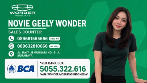 kartu nama novie geely jemursari surabaya