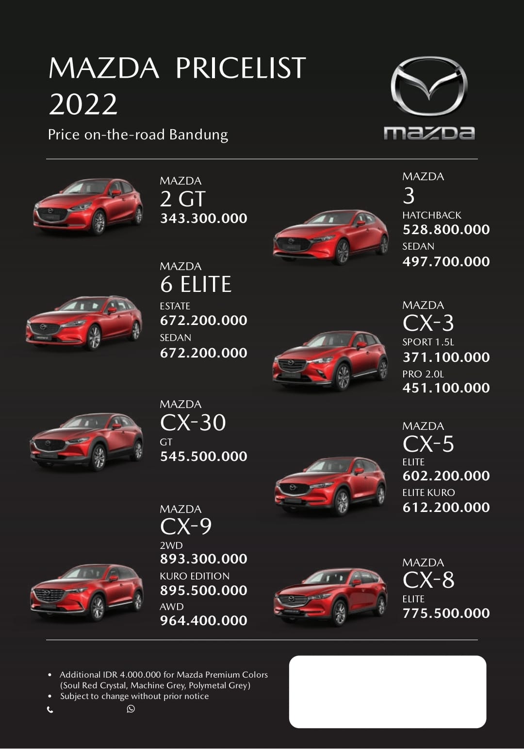 Harga Mobil Baru Mazda 2022 Area Bandung Jawa Barat